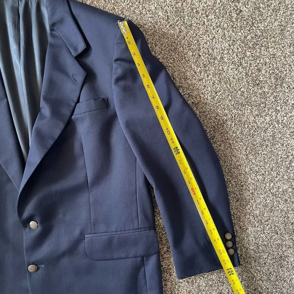 Oscar de la Renta navy blue two button suit jacket blazer men’s size 44R